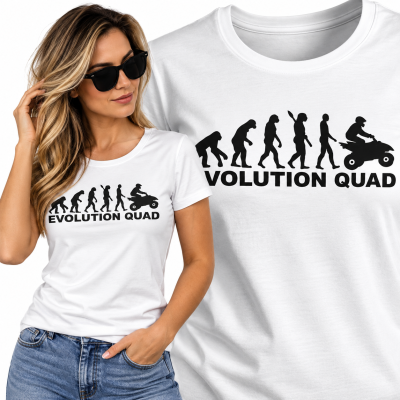 KOSZULKA DAMSKA ŚMIESZNA  EVOLUTION QUAD